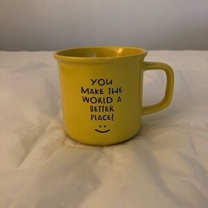 Yellow Inspirational Ceramic Mug - You Make The World A Better Place